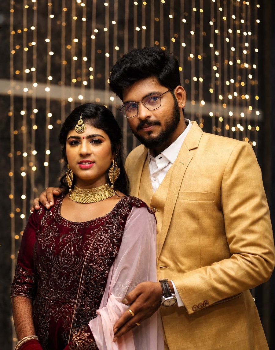 Groom and bridesmaid makeup portrait