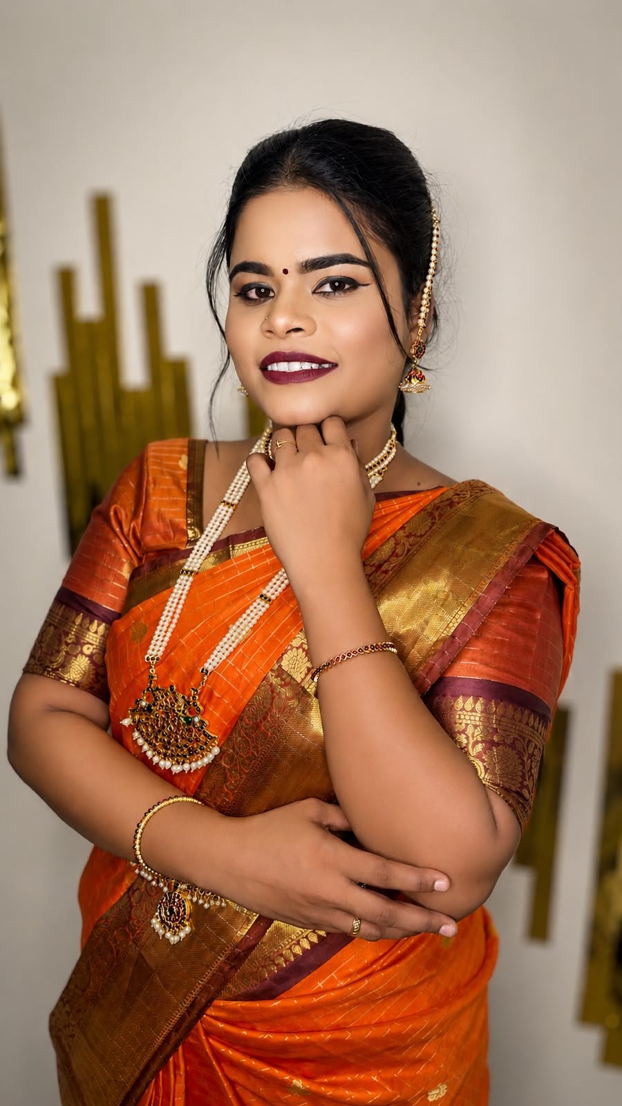 Saree draping and pre-pleating